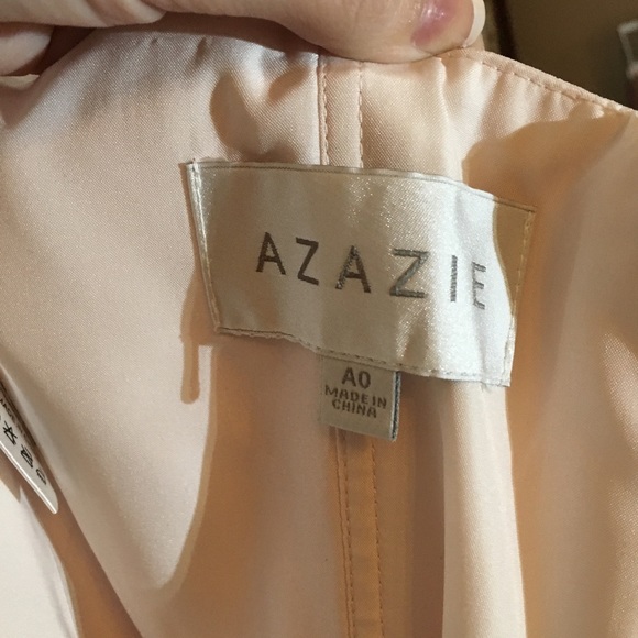 Azazie Sariah Bridesmaid Dress Blushing Pink Short Sweetheart Chiffon Sz A0 0 XS - Picture 7 of 9